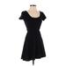 Forever 21 Casual Dress - A-Line Scoop Neck Short sleeves: Black Print Dresses - Women's Size Small