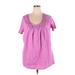Woman Within Short Sleeve T-Shirt: Pink Print Tops - Women's Size 18