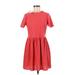 River Island Casual Dress - A-Line High Neck Short sleeves: Red Solid Dresses - Women's Size 12