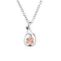 Gualiy Diamond Pendant Necklace, 18K Gold Necklace for Women Flower with Round Diamond Necklace 45CM