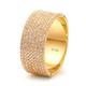 Lieson Wedding Men Ring, 18K Yellow Gold Ring Men Wide Ring Rows 1.7ct Round Natural Diamond Engagement Rings Yellow Gold Ring Size O 1/2