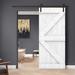 Barn Door - Calhome Paneled Wood Painted Z Series Diy Barn Door w/ Installation Hardware Kit Wood in Brown | Wayfair SWD11-MK-72+DOOR-DIY-K30N