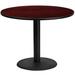 Ebern Designs Jamey 24" Round Laminate Table Top w/ 18" Round Bar Height Table Base Wood/Metal in Brown/Gray | Wayfair