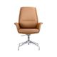 Orren Ellis Ingertha Modern Office Chair In Faux Leather & Aluminum Frame w/ Adjustable Height & Swivel Aluminum/Upholstered in Brown | Wayfair