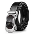 Men Plus Large Long Size 130 140 150 160 170 cm Leather Belt Metal Alloy Automatic Buckle Brand