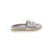 J/Slides Sandals: Slip-on Platform Bohemian Silver Print Shoes - Women's Size 7 - Open Toe