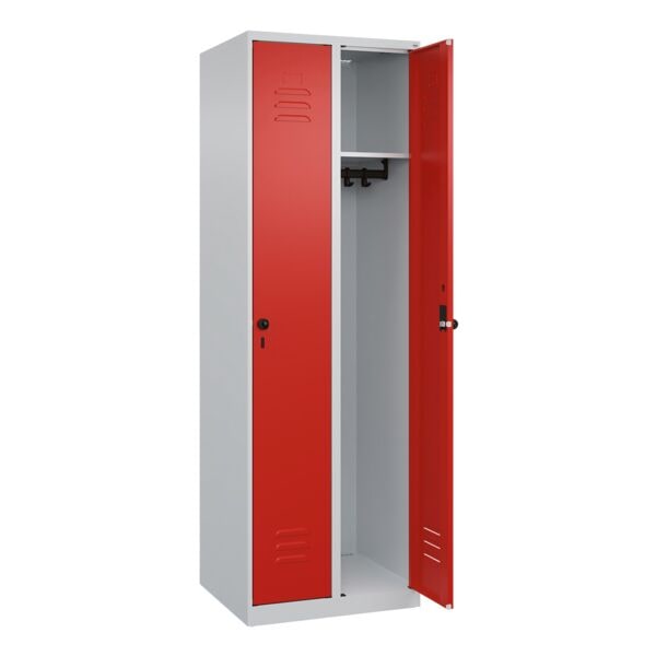 CP Spind »Classic PLUS Korpus lichtgrau« 2x1 Fächer rot, 60x185x50 cm