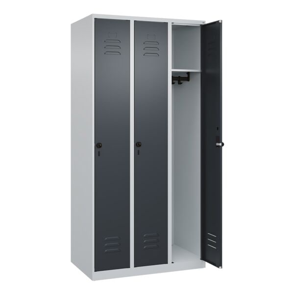 CP Spind »Classic PLUS Korpus lichtgrau« 3x1 Fächer grau, 90x185x50 cm