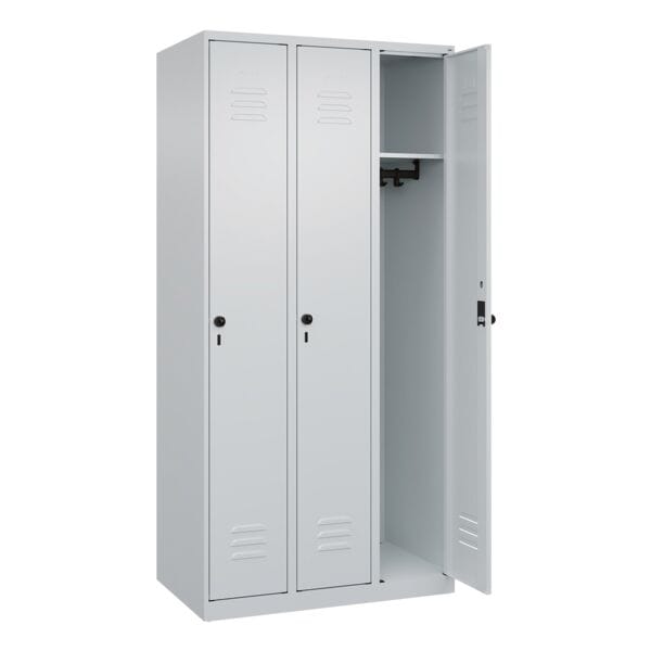 CP Spind »Classic PLUS Korpus lichtgrau« 3x1 Fächer grau, 90x185x50 cm