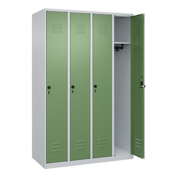 CP Spind »Classic PLUS Korpus lichtgrau« 4x1 Fächer grün, 120x185x50 cm