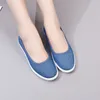 Damenschuhe flache Leinwand runde Zehen Damenschuhe schlüpfen auf leicht stilvoll und günstig Sommer bequem elegant a 39