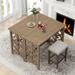 3-Piece Dining Set, Foldable Table with 2 Saddle Stools