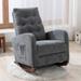 High Back Rocking Chair Sofa Nursery Chair Rocker Single Sofa Modern Lounge Armchair Nursery Nap Chair Slipper Chair