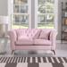 Modern Tufted and Wrinkled Fabric Loveseat Sofa, Living Room Velvet Leisure Sofa Couch with Seat Cushions and Accent Pillows