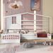 Twin Size Steel Loft Bed with Guardrails, Sturdy Metal Construction