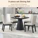 5 Piece Dining Table Set, 46.5" Round Dining Table with 4 Upholstered Dining Chairs for 4 People for Dining Room and Kitchen