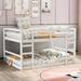 White Solid Pine Bunk Bed with Ladder and Guardrail