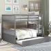 Full Over Full Bunk Bed Frame Convertible to 2 Full Size Platform Bed