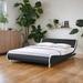 Queen Size Faux Leather Upholstered Platform Bed With Wood frame