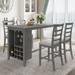 5-Piece Multi-Functional Dining Set with Padded Chairs and Integrated Wine Compartment, Wineglass Holders
