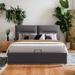 Queen size Velvet Upholstered Platform bed with a Hydraulic Storage System,Pine Plywood Wood frame,No Box Spring required