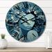 Designart "Elegant Blue Fashion African Goddess Grace" African American Woman Oversized Wood Wall Clock