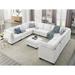 U-shape Sectional Sofa Modular Corner Sofa Set w/Ottoman Chenille Convertible Sofa with Nailhead & Storage Seat for Livingroom