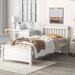 White Classic Simple Twin Size Platform Bed with Headboard and Footboard for Kids, Teens, Adults w/ a Nightstand Panel Bed Frame