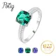 Potiy 2 22 ct erstellt Saphir Nano Smaragd Tansanit Solitaire Ring Sterling Silber für Frauen