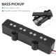 Pro E-Bass offener geräuschloser Bridge Pickup für 4-saitigen Jazz Bass JB-Stil schwarz 95x18 3mm