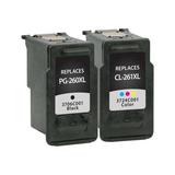 Clover Imaging Group - 2-pack - High Yield - black tricolor - compatible - box - remanufactured - ink cartridge (alternative for: Canon 3706C005 Canon CL-261XL Canon PG-260XL) - for Canon PIXMA TS5320 TS6420