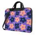 ZICANCN Laptop Case 15.6 inch Purple Cartoon Floret Work Shoulder Messenger Business Bag for Women and Men