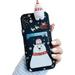 Christmas Case for iPhone 14 Cute Funny 3D Cartoon Santa Claus Design with Card Slot Soft TPU Ultra-Thin Anti-Fall Protective Case for Xmas (Polar Bear Black iPhone 14)