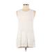 Athleta Active Tank Top: Ivory Solid Activewear - Women's Size Medium