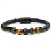 Electrostatic Agate Leather Beads Band Electrostatic Agate Leather Bead Strap 8 Mm Volcanic Stone Tiger s Eye Magnetic Buckle Magnetic Beads Bracelet Fast Heating