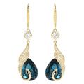 Peacock Crystal Drainage Magnetic Germanium Earrings Fast Heating