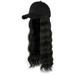 Outfmvch Wigs Wig Cap Baseball Cap Hair Wave Curly Hairstyle Adjustable Wig Hat Attached Long Hair Headband Wig A One Size