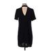 Zara Casual Dress - Shift Mock Short sleeves: Black Print Dresses - Women's Size Small