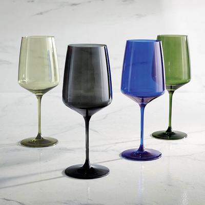 Set of 4 Assorted European Crystal Wine Glasses - ...