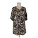 Perfectly Priscilla Casual Dress: Brown Leopard Print Dresses - Women's Size 1X