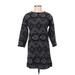 Rebecca Taylor Casual Dress - Sweater Dress: Black Argyle Dresses - Women's Size 0