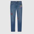 Gucci Jeans | Gucci Denim Skinny Trousers With Patches In Blue Wash Size 29 | Color: Blue | Size: 29