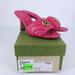 Gucci Shoes | Gucci 40 Gg Quilted Logo 75mm Marmont Slide Pink Heels Sandals E773 | Color: Pink | Size: Eu 40