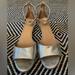 J. Crew Shoes | J Crew Low Heeled Silver Sandals With Ankle Strap | Color: Silver | Size: 9