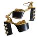 Gucci Shoes | Gucci Allie Runway Gold Black Platform Sandals Faux Pearl Studs Open Toe 37.5 | Color: Black/Gold | Size: 37.5eu