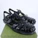 Gucci Shoes | Gucci 39 Shiny Rubber Gg Marmont Black Jelly Logo Sandals Shoes E776 | Color: Black | Size: Eu 39