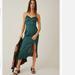 Free People Intimates & Sleepwear | Fp Intimatley City Cool Satin Slip Dress Gown Evergreen Pine Elf Faerie M Silky | Color: Green | Size: M