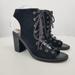 Free People Shoes | Free People X Jeffrey Campbell Lace Up Suede Ankle Booties Size 10 | Color: Black | Size: 10