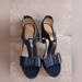 Michael Kors Shoes | Michael Kors, Berkeley Leather Block Heels | Color: Blue | Size: 9.5