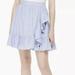 Kate Spade Skirts | Kate Spade Blue Ruffle Wrap Mini Skirt 10 | Color: Blue/White | Size: 10